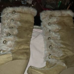 Gently used   wedged  heel boots